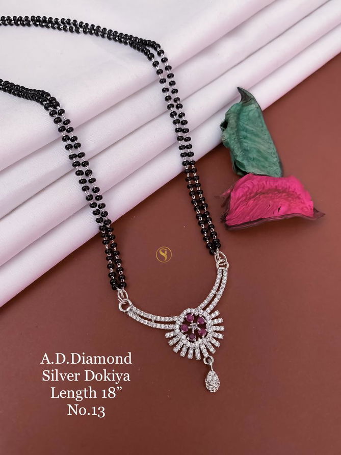 11 AD Diamond Fancy Function Wear Dokiya Mangalsutra Wholesale Price In Surat
